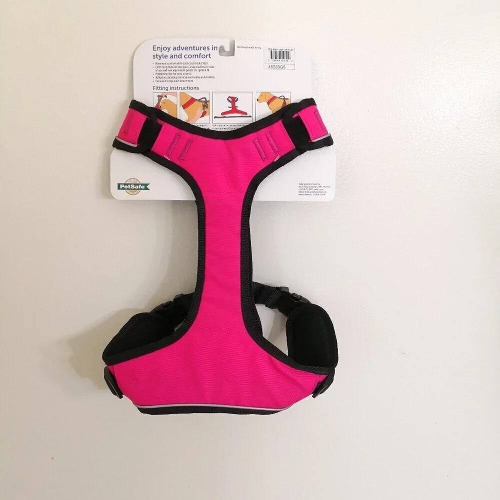 PetSafe EasySport Dog Harness Padded/Handle/Reflective‎ Piping-Medium, Pink